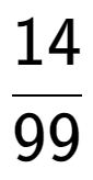 A LaTex expression showing 14 over 99