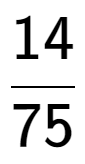 A LaTex expression showing 14 over 75