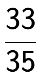 A LaTex expression showing 33 over 35