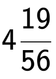 A LaTex expression showing 419 over 56