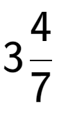 A LaTex expression showing 34 over 7