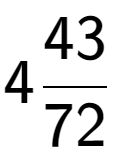 A LaTex expression showing 443 over 72