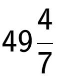 A LaTex expression showing 494 over 7