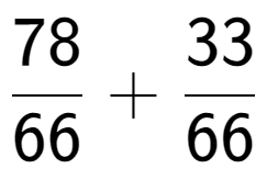 A LaTex expression showing 78 over 66 + 33 over 66