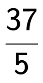 A LaTex expression showing 37 over 5