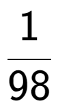 A LaTex expression showing 1 over 98