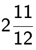 A LaTex expression showing 211 over 12