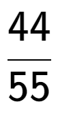 A LaTex expression showing 44 over 55