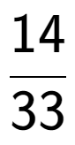 A LaTex expression showing 14 over 33