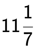 A LaTex expression showing 111 over 7