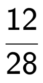 A LaTex expression showing 12 over 28