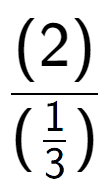 A LaTex expression showing (2) over (\frac{1 {3})}