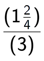 A LaTex expression showing (1\frac{2 over 4 )}{(3)}