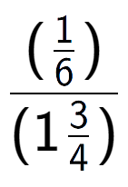 A LaTex expression showing (\frac{1 over 6 )}{(13 over 4 )}