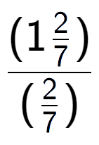 A LaTex expression showing (1\frac{2 over 7 )}{(2 over 7 )}