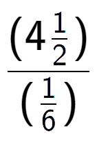 A LaTex expression showing (4\frac{1 over 2 )}{(1 over 6 )}