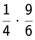 A LaTex expression showing 1 over 4 times 9 over 6