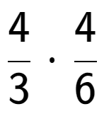 A LaTex expression showing 4 over 3 times 4 over 6