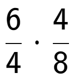 A LaTex expression showing 6 over 4 times 4 over 8