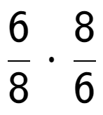 A LaTex expression showing 6 over 8 times 8 over 6