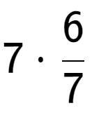 A LaTex expression showing 7 times 6 over 7