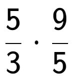 A LaTex expression showing 5 over 3 times 9 over 5