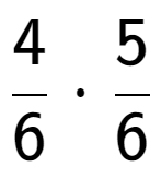 A LaTex expression showing 4 over 6 times 5 over 6
