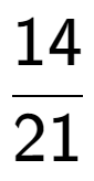 A LaTex expression showing 14 over 21