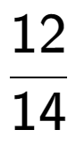 A LaTex expression showing 12 over 14