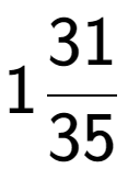 A LaTex expression showing 131 over 35