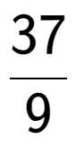 A LaTex expression showing 37 over 9