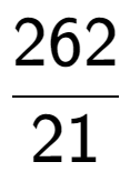 A LaTex expression showing 262 over 21