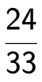 A LaTex expression showing 24 over 33