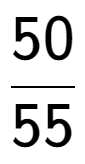 A LaTex expression showing 50 over 55