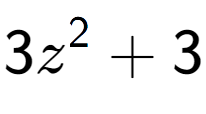 A LaTex expression showing 3z to the power of 2 + 3