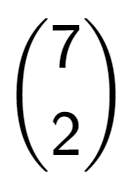 A LaTex expression showing {7\choose2}