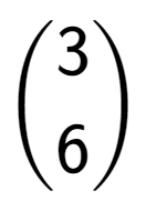 A LaTex expression showing {3\choose6}