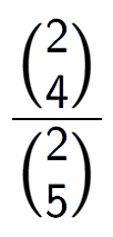A LaTex expression showing \frac{{2\choose4}}{{2\choose5}}