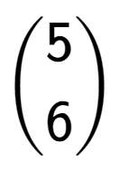 A LaTex expression showing {5\choose6}