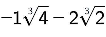 A LaTex expression showing -13-th root of 4 - 23-th root of 2