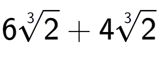 A LaTex expression showing 63-th root of 2 + 43-th root of 2