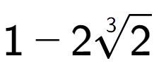 A LaTex expression showing 1 - 23-th root of 2