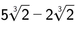 A LaTex expression showing 53-th root of 2 - 23-th root of 2