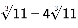 A LaTex expression showing 3-th root of 11 - 43-th root of 11