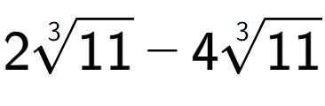 A LaTex expression showing 23-th root of 11 - 43-th root of 11