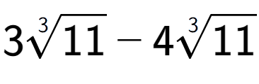 A LaTex expression showing 33-th root of 11 - 43-th root of 11