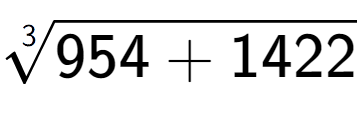 A LaTex expression showing 3-th root of 954 + 1422