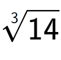 A LaTex expression showing 3-th root of 14