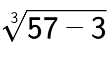 A LaTex expression showing 3-th root of 57 - 3