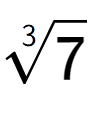 A LaTex expression showing 3-th root of 7